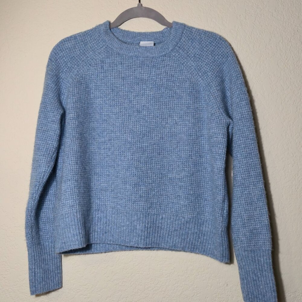 Cielo Soft Knit Pullover Sweater S - Light Blue Recycled Wool Blend Eco-Soft  Li